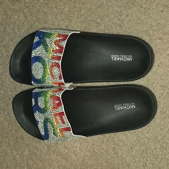 Michael Kors rhinestone rainbow slides - Picture 4 of 4
